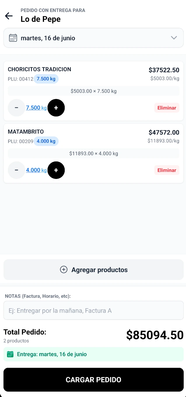 Pantalla de nueva venta en CAIR con productos y selector de medio de pago